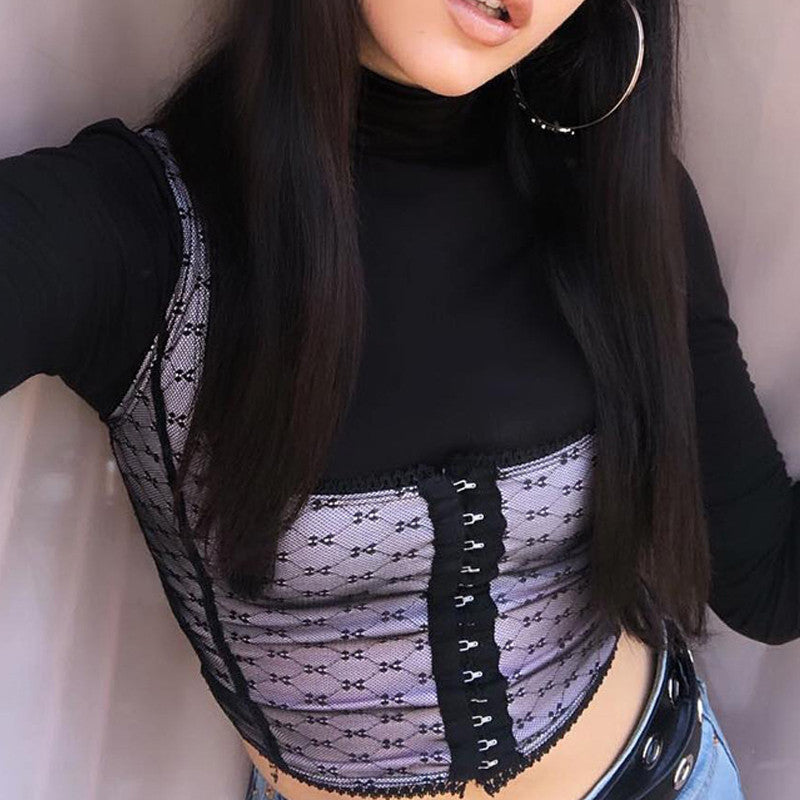Lace Point Bandage Crop Top