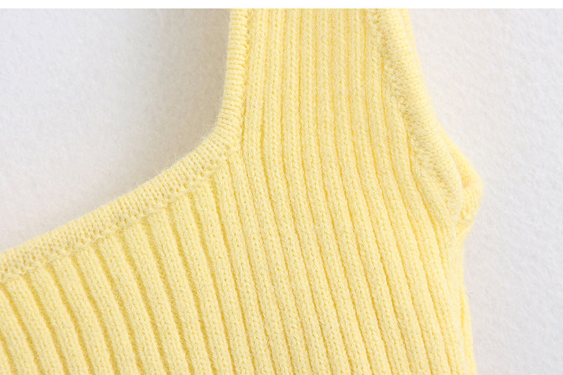 Sleeveless Knitted Crop Top