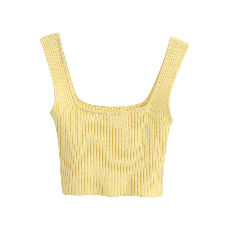 Sleeveless Knitted Crop Top