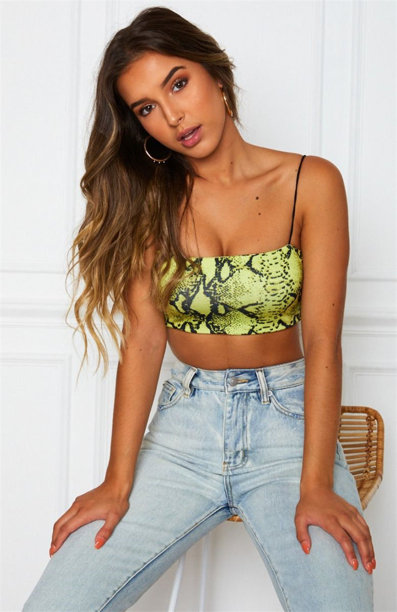 Sleeveless Crop Top(Snakeskin)