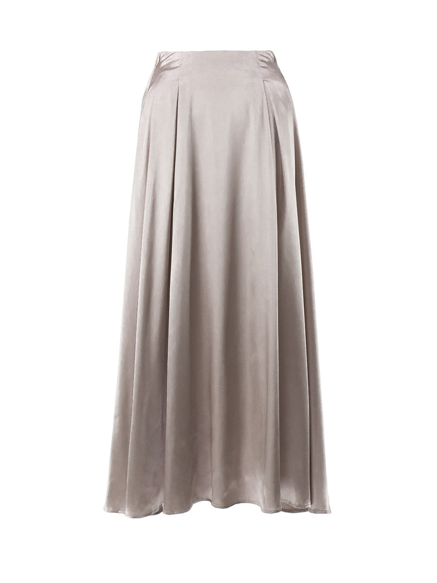 High Waist Satin Maxi Skirt