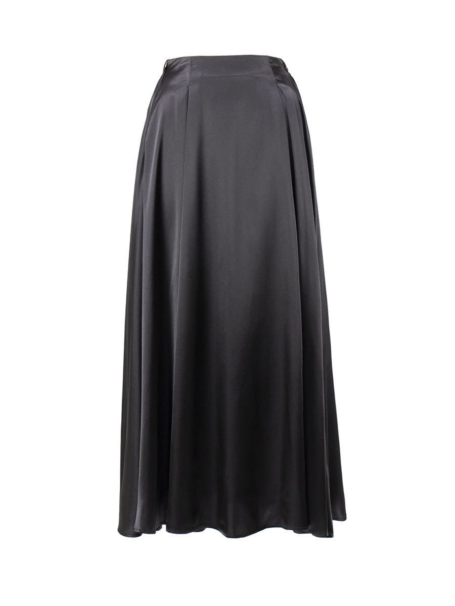 High Waist Satin Maxi Skirt