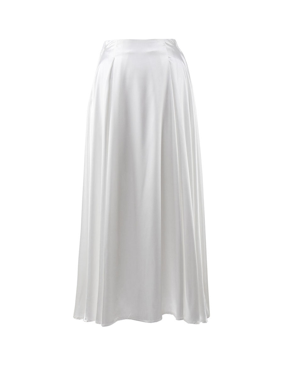 High Waist Satin Maxi Skirt