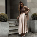 High Waist Satin Maxi Skirt